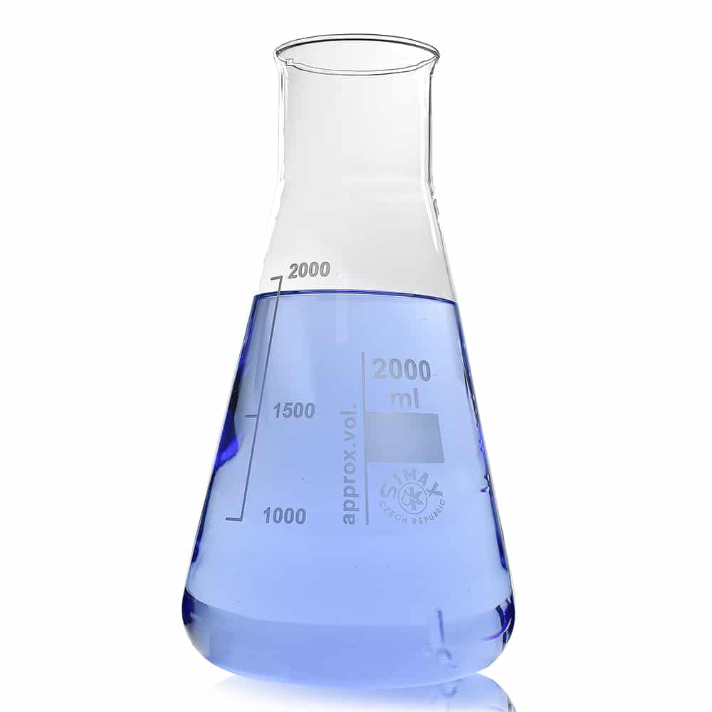 2000ml Borosilicate Glass Conical Laboratory Flask