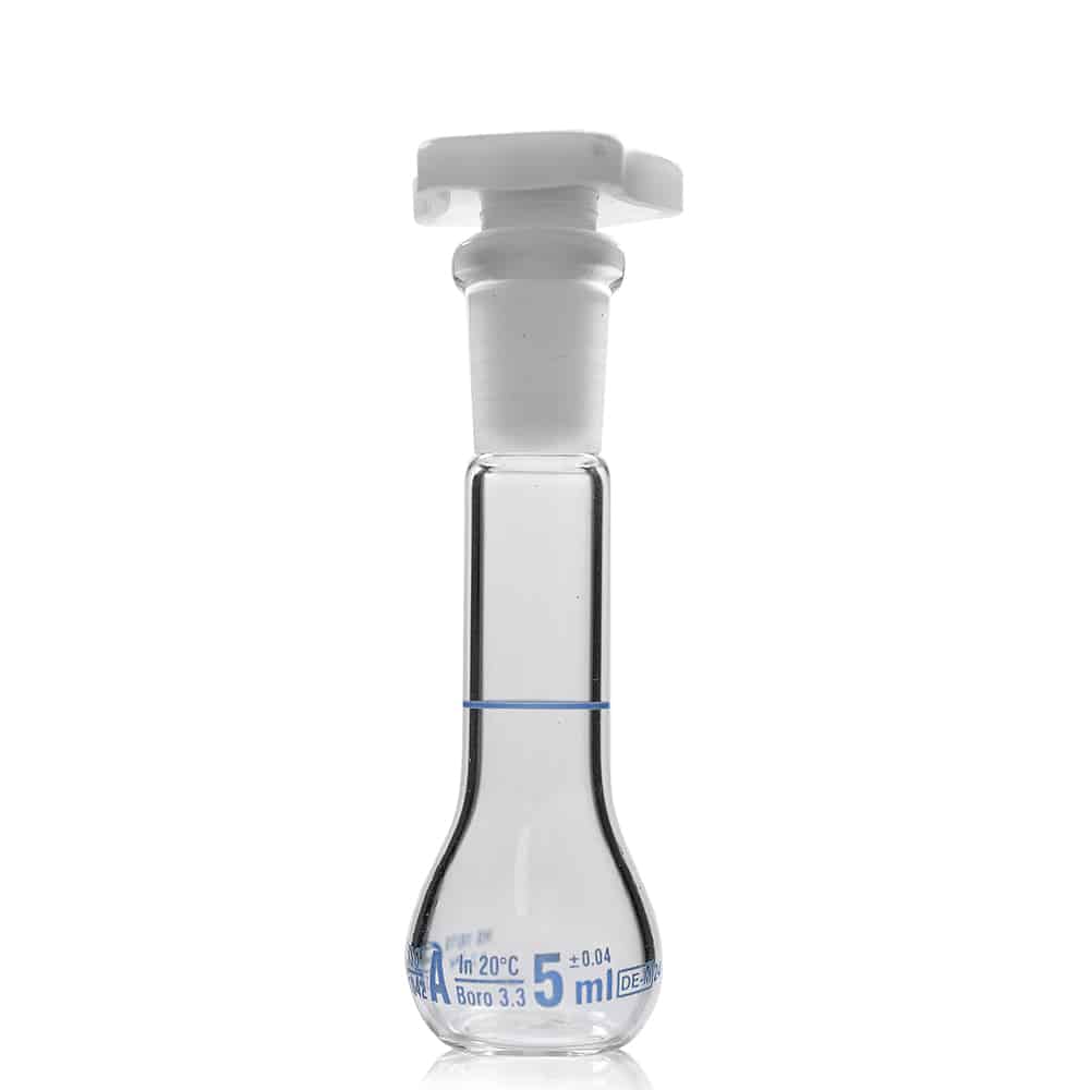 5ml Borosilicate Glass Volumetric Flask With Plastic Stopper