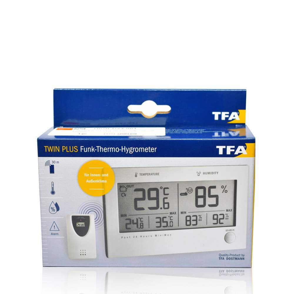 Digital Thermo-Hygrometer with Remote Probe – Indoor and Outdoor