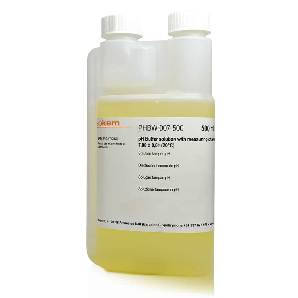 500ml Yellow pH Buffer Solution with Measuring Chamber